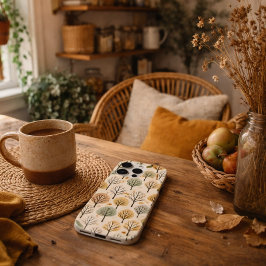 Minimalistisch herfstboompatroon pastel herfstbos iPhone 15 pro max hoesje