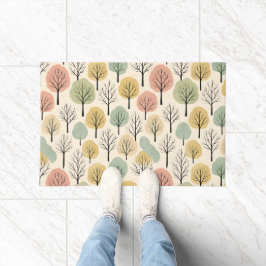 Minimalistisch herfstboompatroon Pastelkleurig her Deurmat