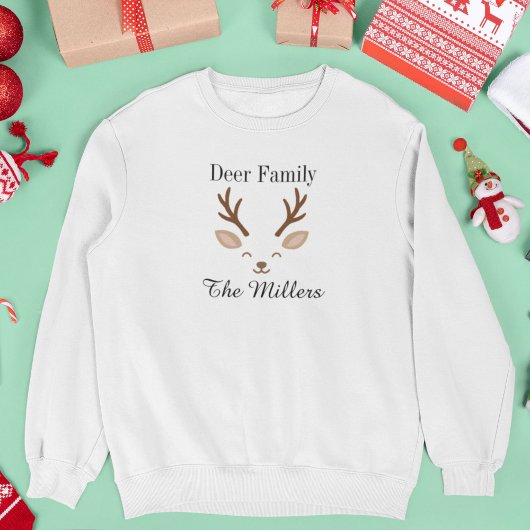 Minimalistisch hertenfamilie Kerstmis Trui