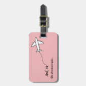 Minimalistisch het avontuur begint vrijgezellenfee bagagelabel (Voorkant verticaal)