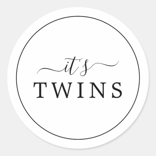 Minimalistisch Het is Twins Baby shower Sticker (Voorkant)