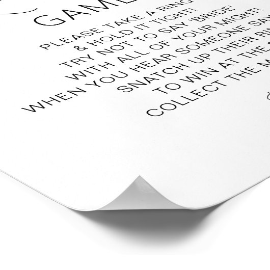 Minimalistisch het ringspel Vrijgezellenfeest spel Poster (Hoek)