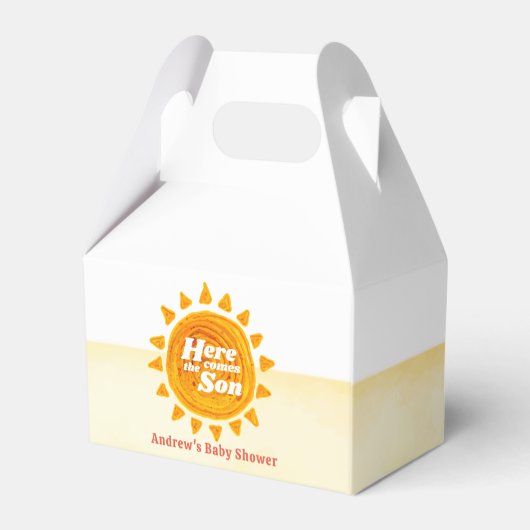 Minimalistisch hier komt het Son Boho Baby shower Bedankdoosjes (Achterkant)