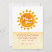 Minimalistisch hier komt het Son Boho Baby shower Bedankkaart (Voorkant)