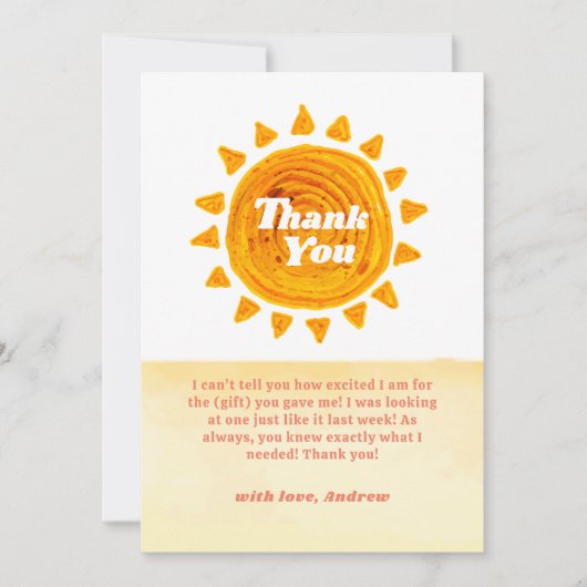 Minimalistisch hier komt het Son Boho Baby shower Bedankkaart (Voorkant)