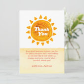 Minimalistisch hier komt het Son Boho Baby shower Bedankkaart (Staand voorkant)