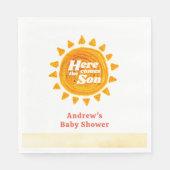 Minimalistisch hier komt het Son Boho Baby shower Servet (Voorkant)