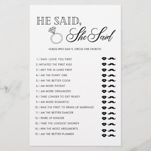 Minimalistisch Hij zei dat zij zei bruidsjonker sp Flyer (Voorkant)