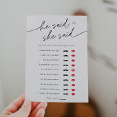 Minimalistisch Hij zei, Ze zei Shower Game Kaart