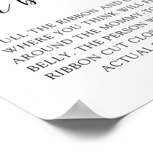 Minimalistisch Hoe groot is haar buik Baby shower  Poster (Hoek)