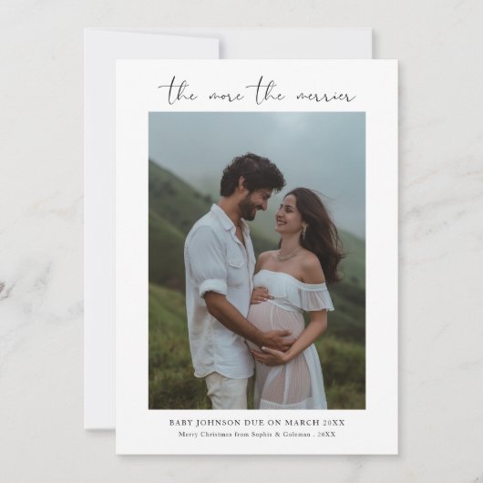 Minimalistisch, hoe meer de vrolijkere kerst feestdagenkaart (Voorkant)