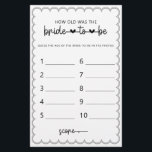 Minimalistisch Hoe oud was de flyer van de bruiddo<br><div class="desc">Deze schattige minimalistische manier waarop de bruid tot het vrijgezellenfeest spel was ontworpen om te coördineren met ons Collectie van de Scalloped Border, kenmerkt een klassiek ontwerp met een unieke draai - de scalloped-grens is een soort van soort, en zal zeker een licht retro-gevoel aan dit spel toevoegen. Als u...</div>