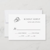 Minimalistisch Hoefijzer bruiloft | Maaltijdkeuze RSVP Kaartje (Voorkant)