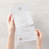 Minimalistisch Hoefijzer bruin | QR-code voor brui All In One Uitnodiging (Afscheurbaar)