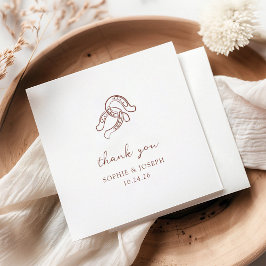 minimalistisch Hoefijzer | Bruine en witte bruilof Servet