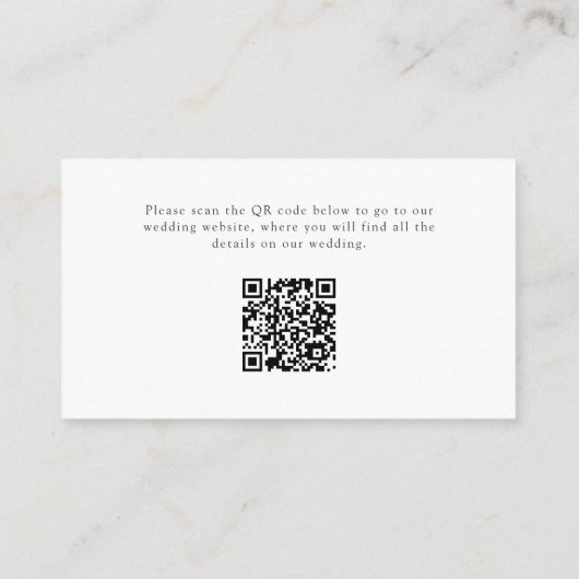 Minimalistisch Hoefijzer | Huwelijkswebsite QR Cod Informatiekaartje (Achterkant)
