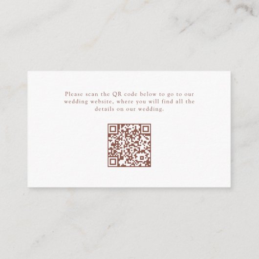 Minimalistisch Hoefijzer | Huwelijkswebsite QR Cod Informatiekaartje (Achterkant)