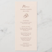 minimalistisch Hoefijzer | Neutraal bruine bruilof Menu (Voorkant)