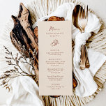 minimalistisch Hoefijzer | Neutraal bruine bruilof Menu<br><div class="desc">Deze trendy maar elegante,  neutrale beige en bruine trouwmenu's hebben een moderne en minimalistische rustieke stijl,  met handgeschreven script en klassieke tekst. Een handgetekende paar hoefijzers is te zien in een subtiele illustratie,  voor een bijgewerkte look voor uw land,  westerne of cowboy thema bruiloft.</div>