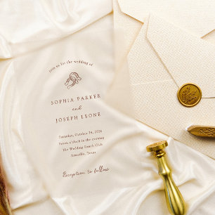 minimalistisch Hoefijzer   Rustic Brown Wedding Acryl Uitnodigingen