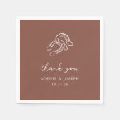 minimalistisch Hoefijzer | Rustic Brown Wedding Servet (Voorkant)