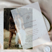 minimalistisch Hoefijzer | Rustic Brown Wedding Vellum Uitnodigingen