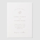 minimalistisch Hoefijzer | Rustic Brown Wedding Vellum Uitnodigingen (Voorkant)