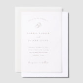 minimalistisch Hoefijzer | Rustic Brown Wedding Vellum Uitnodigingen (Offset)