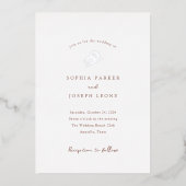 minimalistisch Hoefijzer | Rustic Wedding Silver Folie Uitnodiging (Voorkant)