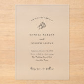 minimalistisch Hoefijzer | rustieke bruiloft Acryl Uitnodigingen (Voorkant)