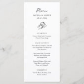 Minimalistisch Hoefijzer | Zwart-wit bruiloft Menu (Voorkant)
