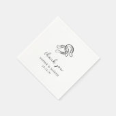 Minimalistisch Hoefijzer | Zwart-wit bruiloft Servet (Hoek)