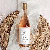 Minimalistisch Hoefijzer | Zwart-wit bruiloft Wijn Etiket