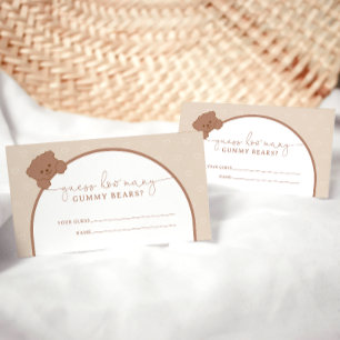 Minimalistisch hoeveel gummy Beren Baby shower spe Informatiekaartje