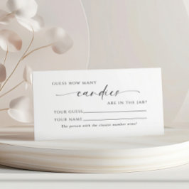 Minimalistisch Hoeveel Snoepjes Douche Game Card Plaatskaartje