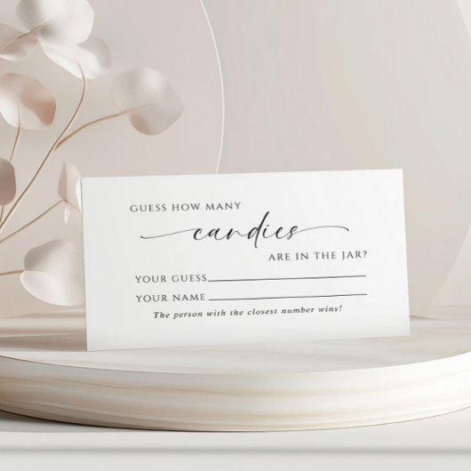 Minimalistisch Hoeveel Snoepjes Douche Game Card Plaatskaartje