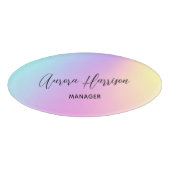 Minimalistisch Holografen Modern Logo Business Naambadge (Voorkant)