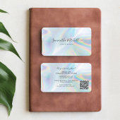 Minimalistisch holografisch QR-code Beauticiessalo Visitekaartje