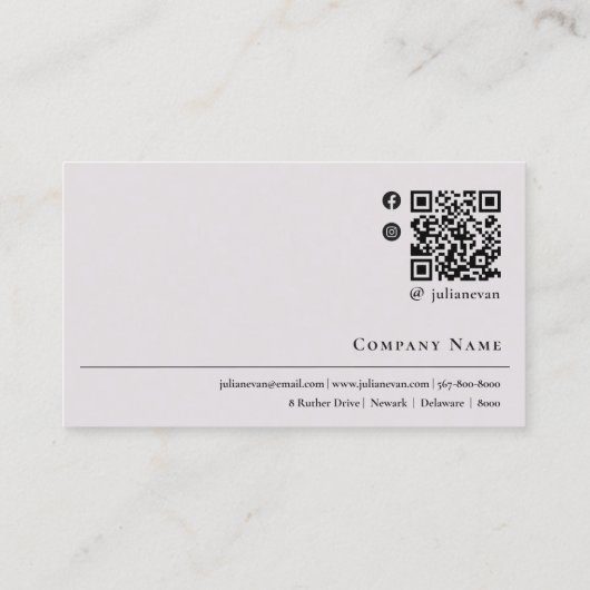 Minimalistisch holografisch wit aura Visitekaartje (Achterkant)