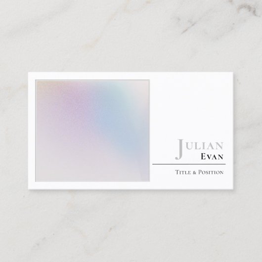 Minimalistisch holografisch wit aura Visitekaartje (Voorkant)