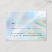 Minimalistisch Holografisch Zakelijk Cadeaucertifi Visitekaartje (Achterkant)