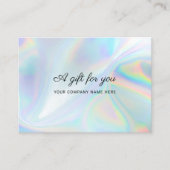 Minimalistisch Holografisch Zakelijk Cadeaucertifi Visitekaartje (Voorkant)