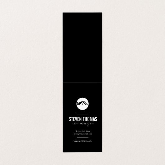 Minimalistisch Home-pictogram / makelaar Visitekaartje (Buitenkant ongevouwen)
