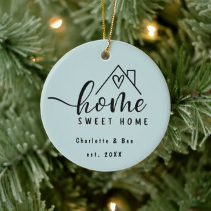 Minimalistisch Home Sweet Home Gepersonaliseerd Ni Keramisch Ornament