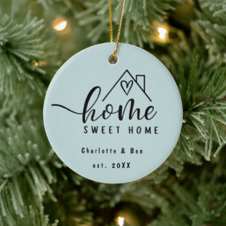Minimalistisch Home Sweet Home Gepersonaliseerd Ni Keramisch Ornament