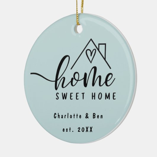 Minimalistisch Home Sweet Home Gepersonaliseerd Ni Keramisch Ornament (Links)