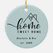 Minimalistisch Home Sweet Home Gepersonaliseerd Ni Keramisch Ornament (Achterkant)