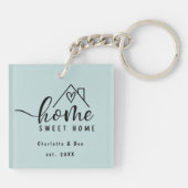 Minimalistisch Home Sweet Home Gepersonaliseerd Ni Sleutelhanger (Achterkant)
