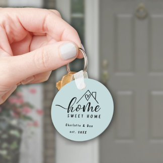 Minimalistisch Home Sweet Home Gepersonaliseerd Ni Sleutelhanger
