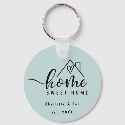 Minimalistisch Home Sweet Home Gepersonaliseerd Ni Sleutelhanger (Voorkant)